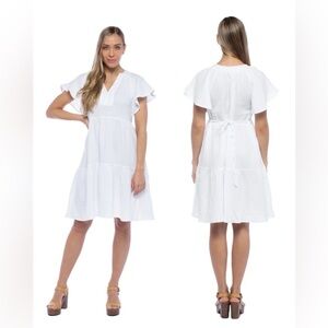 Parker & Rowe Gauze Easy Dress in White , size Large